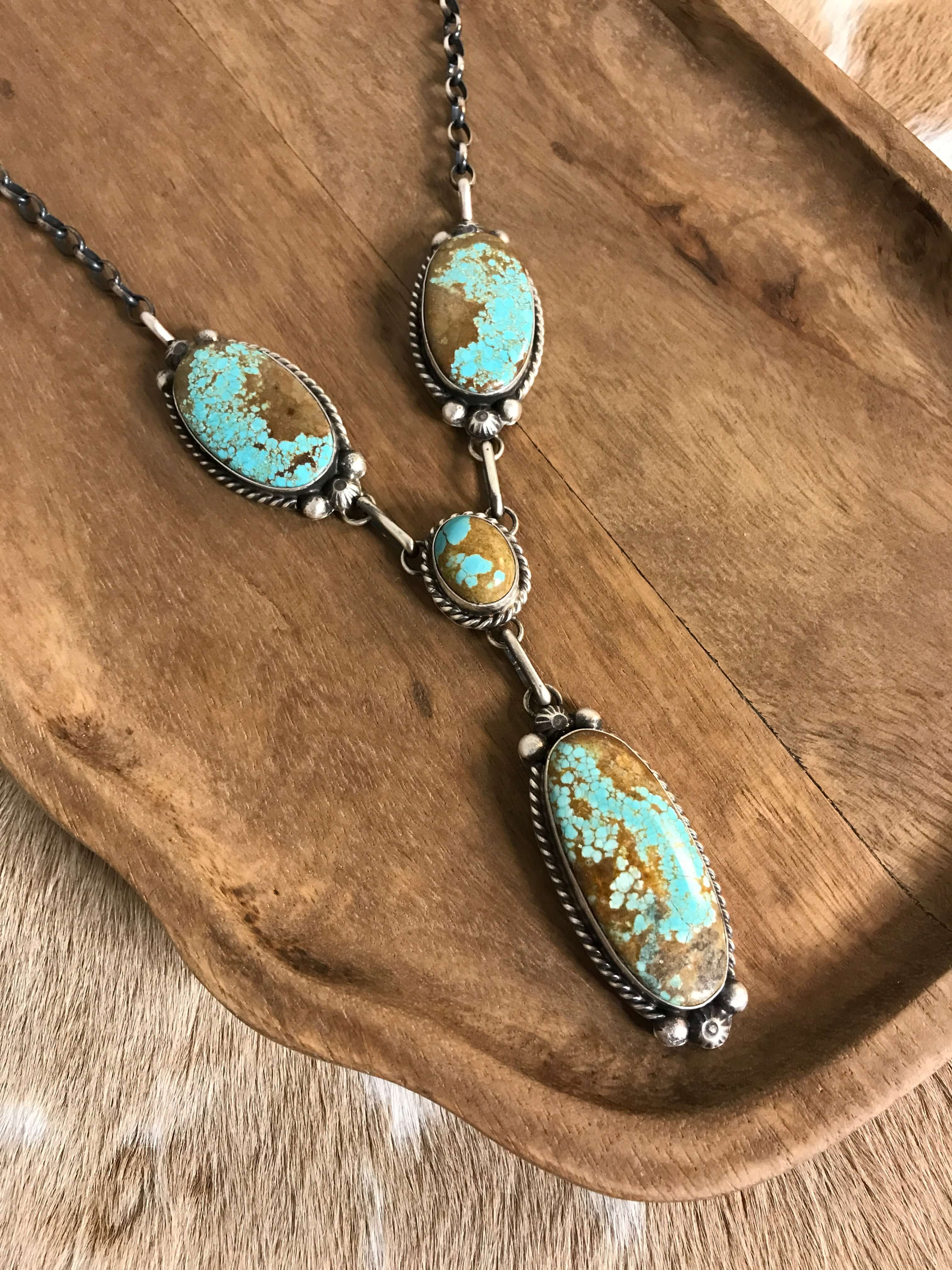 The Copeland Lariat Necklace Set, 20-Necklaces-Calli Co., Turquoise and Silver Jewelry, Native American Handmade, Zuni Tribe, Navajo Tribe, Brock Texas