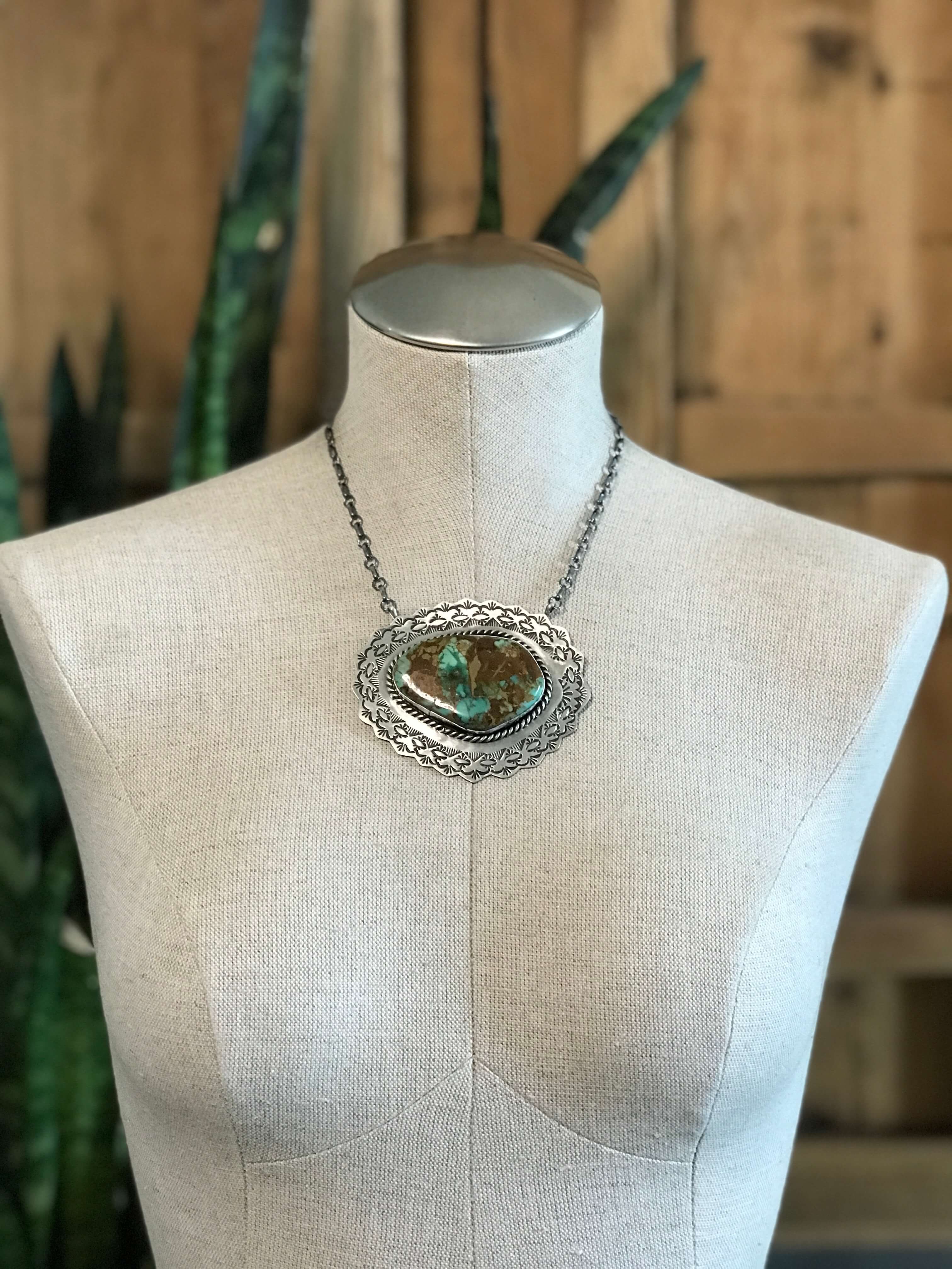 The Mirrormont Necklace, 1-Necklaces-Calli Co., Turquoise and Silver Jewelry, Native American Handmade, Zuni Tribe, Navajo Tribe, Brock Texas