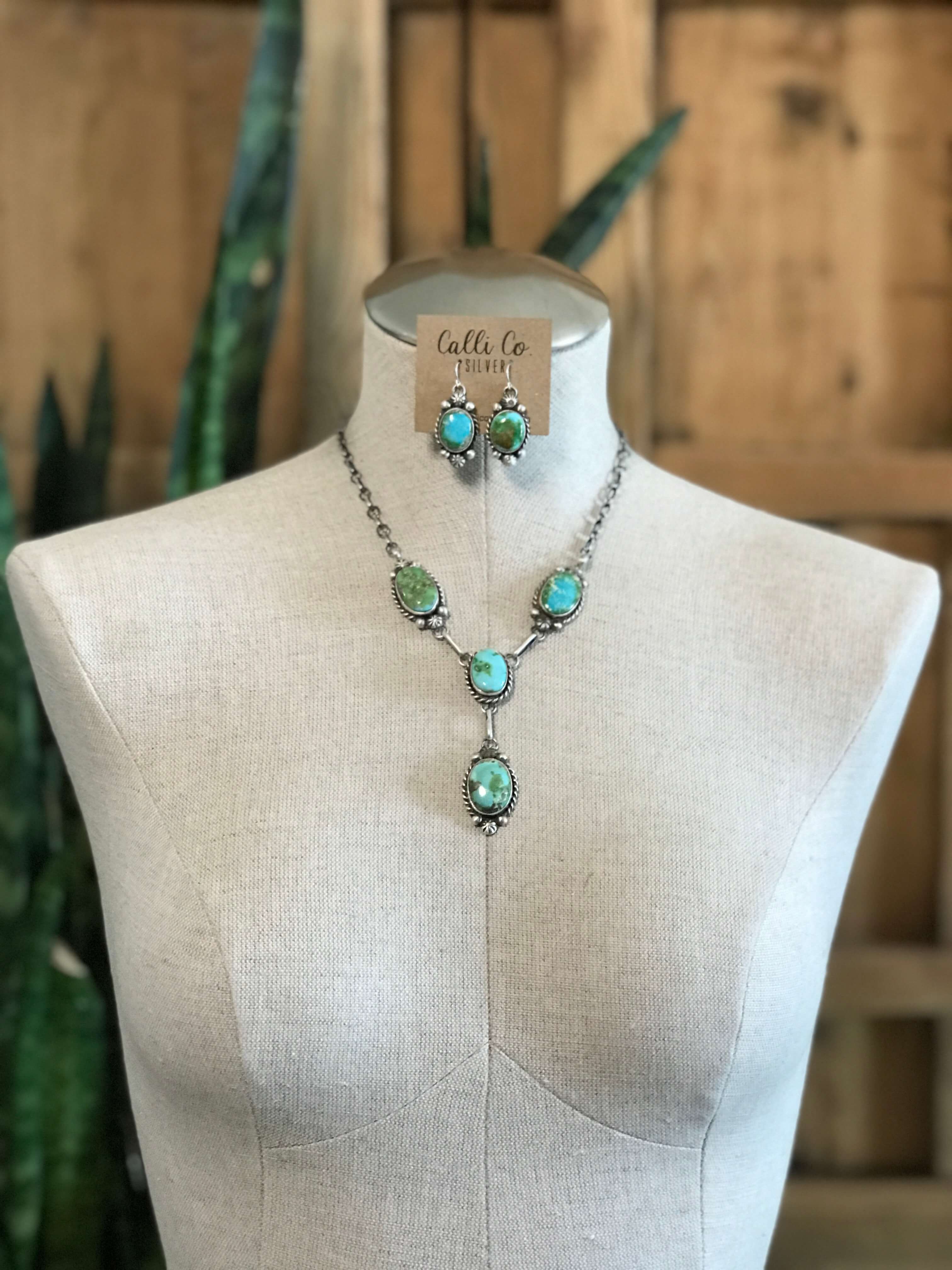 The Copeland Lariat Necklace Set, 13-Necklaces-Calli Co., Turquoise and Silver Jewelry, Native American Handmade, Zuni Tribe, Navajo Tribe, Brock Texas