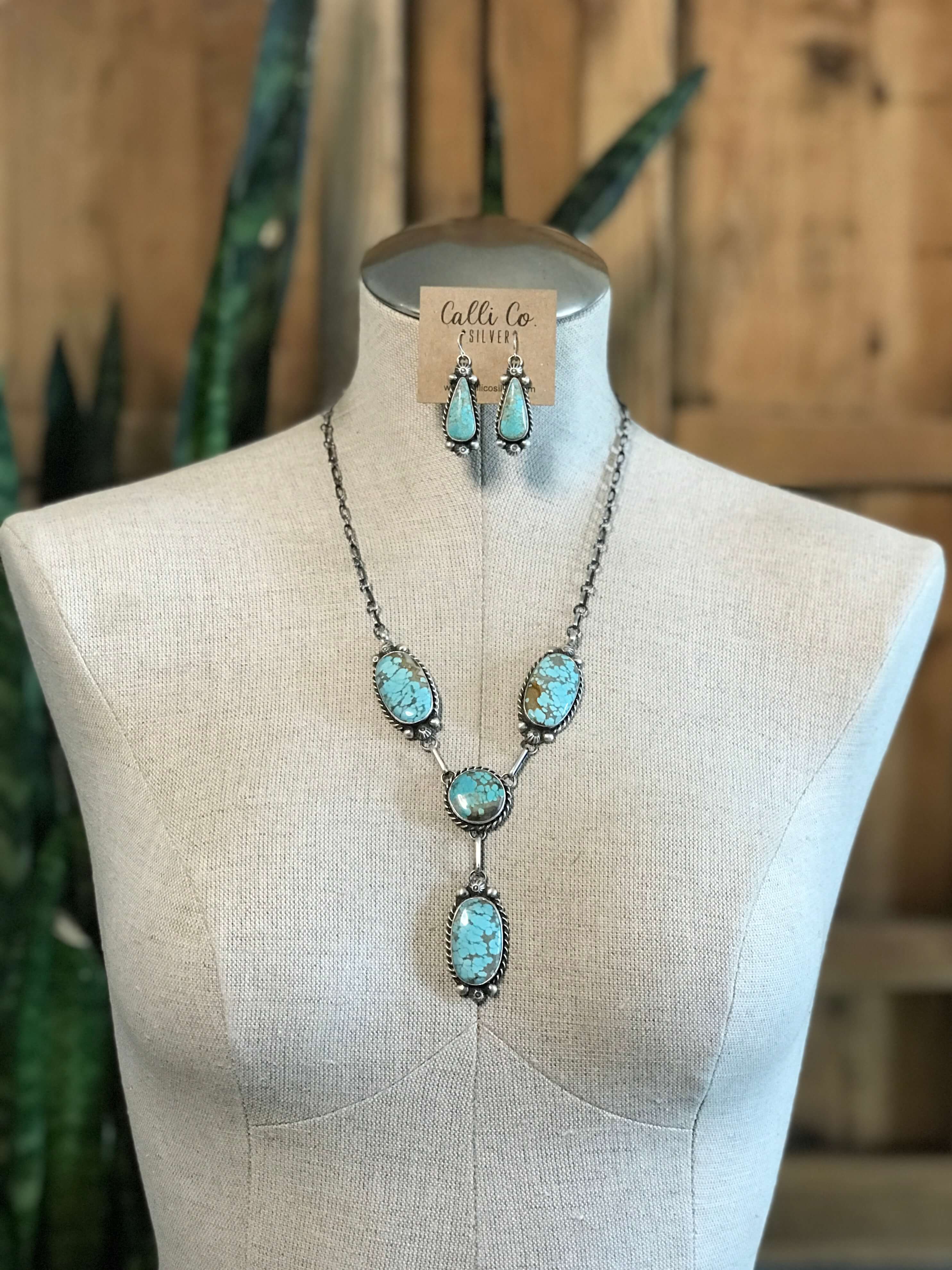 The Copeland Lariat Necklace Set, 14-Necklaces-Calli Co., Turquoise and Silver Jewelry, Native American Handmade, Zuni Tribe, Navajo Tribe, Brock Texas