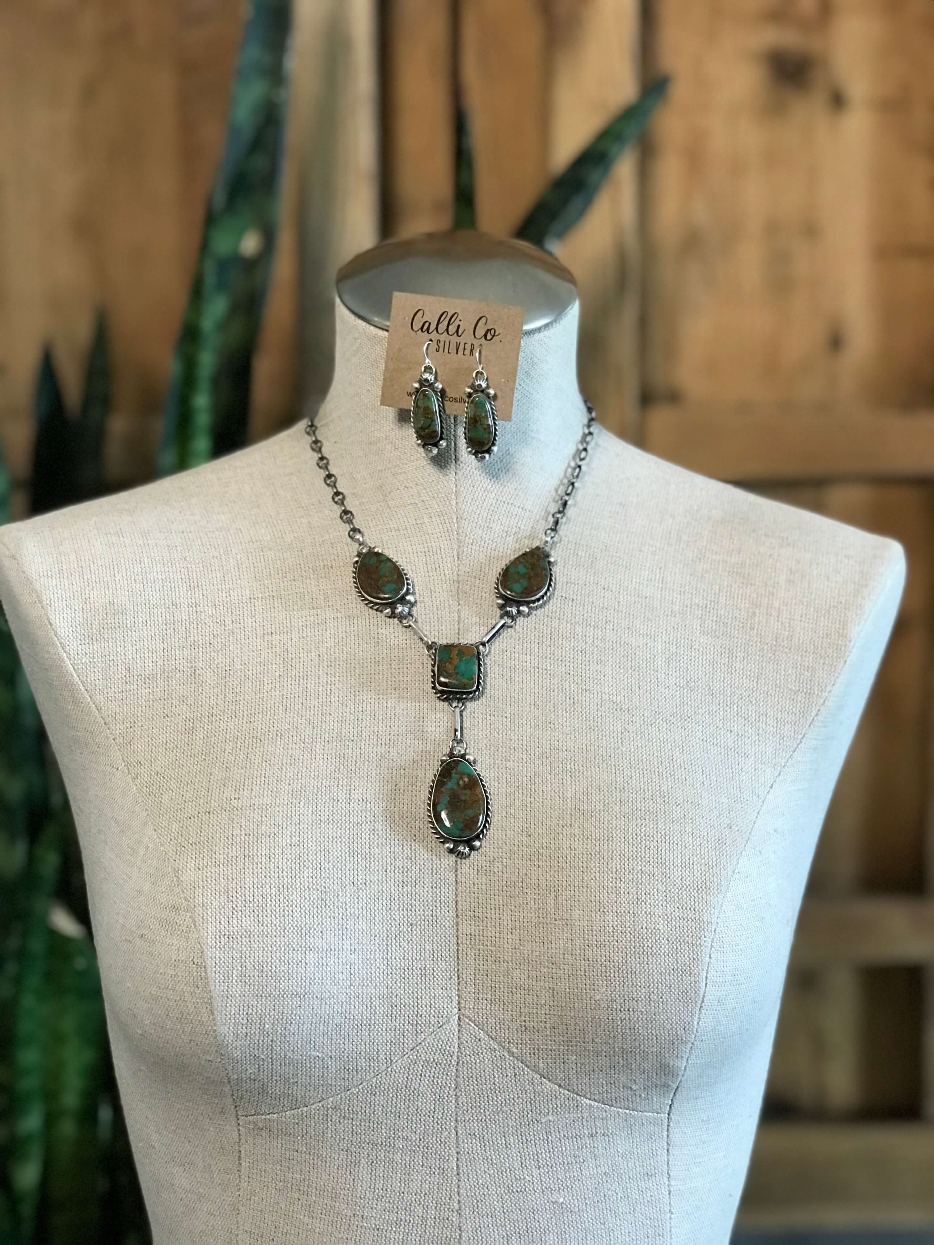 The Copeland Lariat Necklace Set, 16-Necklaces-Calli Co., Turquoise and Silver Jewelry, Native American Handmade, Zuni Tribe, Navajo Tribe, Brock Texas