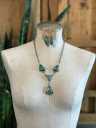 The Copeland Lariat Necklace Set, 19-Necklaces-Calli Co., Turquoise and Silver Jewelry, Native American Handmade, Zuni Tribe, Navajo Tribe, Brock Texas