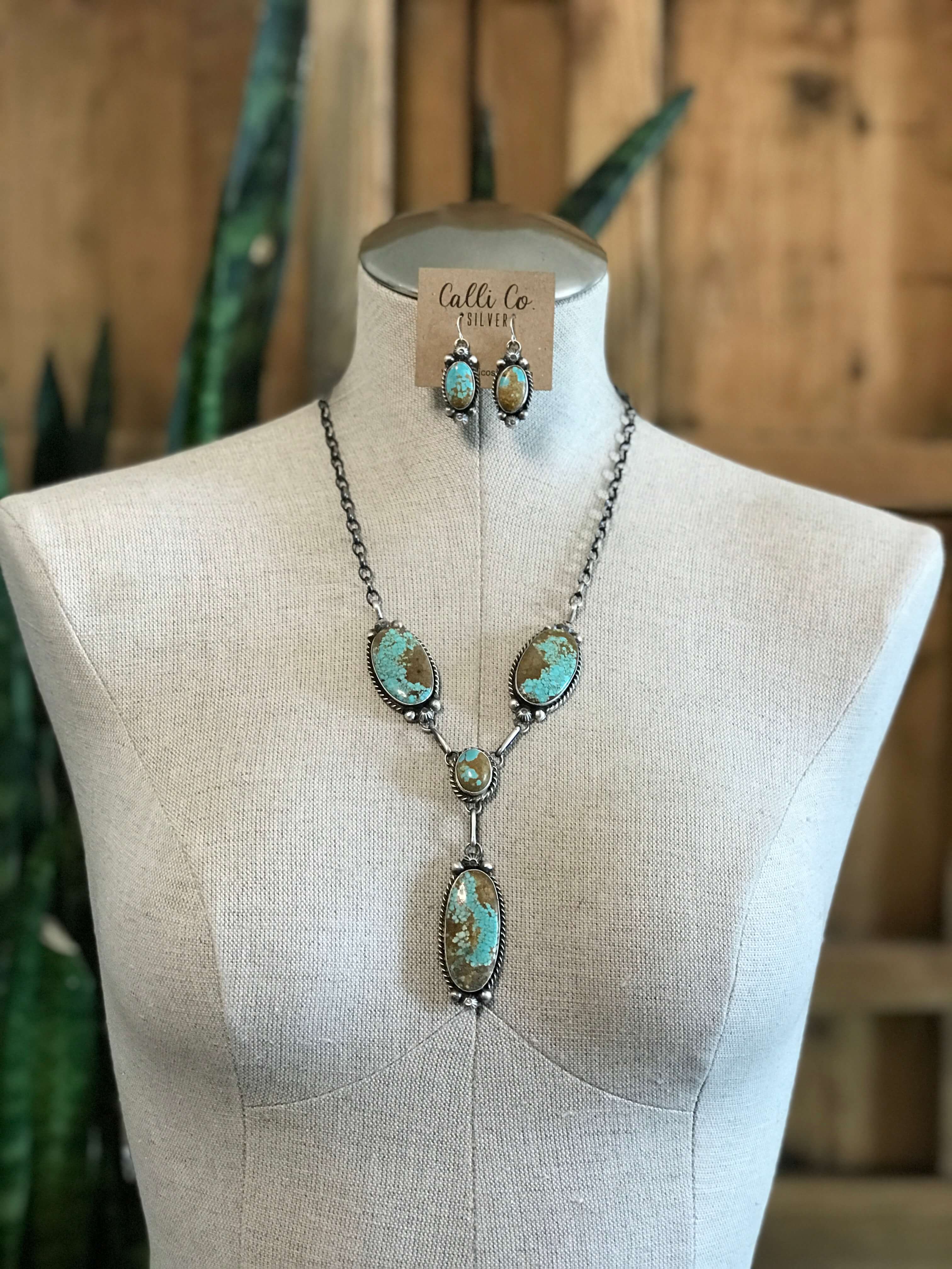 The Copeland Lariat Necklace Set, 20-Necklaces-Calli Co., Turquoise and Silver Jewelry, Native American Handmade, Zuni Tribe, Navajo Tribe, Brock Texas
