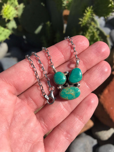 The Tempe Necklace, 8-Necklaces-Calli Co., Turquoise and Silver Jewelry, Native American Handmade, Zuni Tribe, Navajo Tribe, Brock Texas