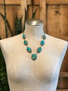 The Lamesa Turquoise Statement Necklace-Necklaces-Calli Co., Turquoise and Silver Jewelry, Native American Handmade, Zuni Tribe, Navajo Tribe, Brock Texas