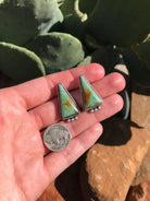 The Turquoise Studs, 8-Earrings-Calli Co., Turquoise and Silver Jewelry, Native American Handmade, Zuni Tribe, Navajo Tribe, Brock Texas