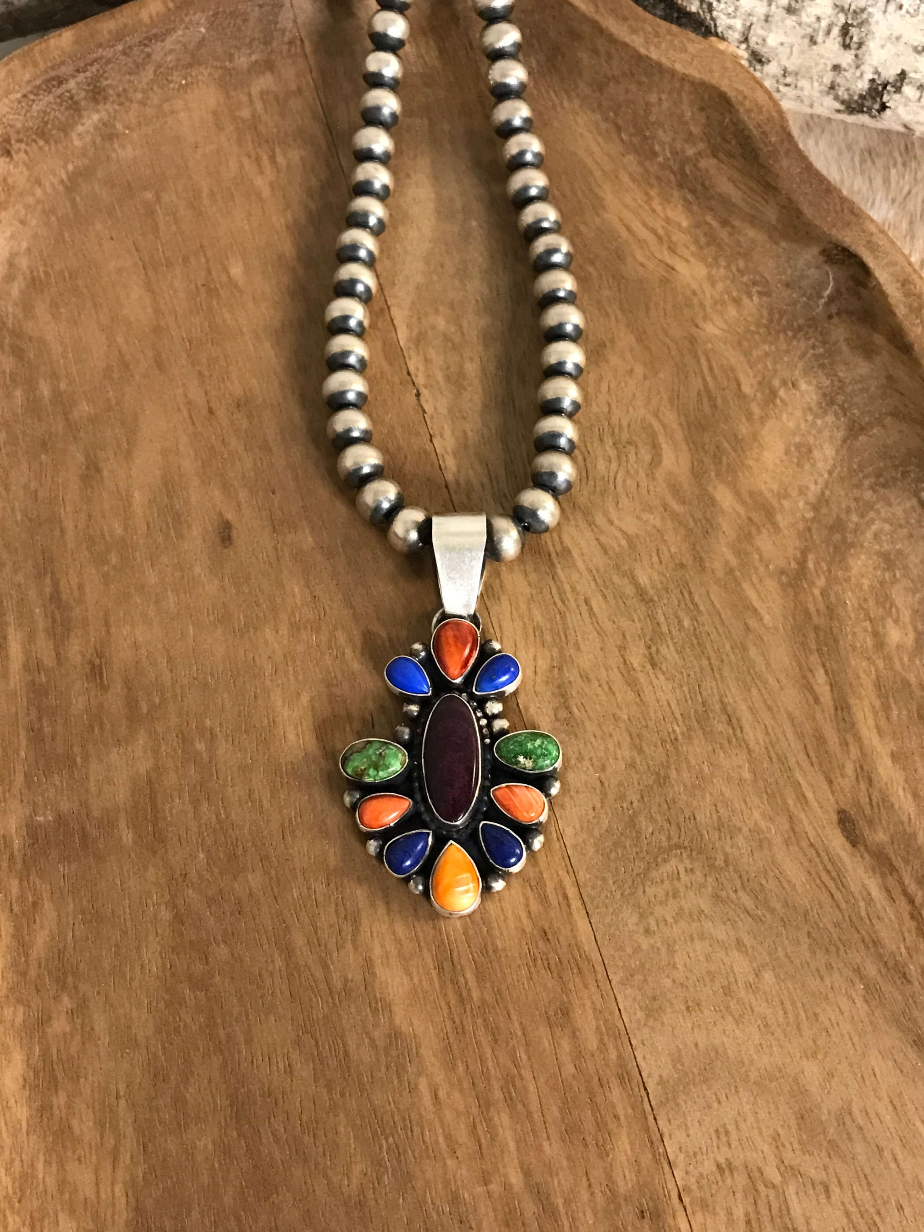The Paicines Pendant-Pendants-Calli Co., Turquoise and Silver Jewelry, Native American Handmade, Zuni Tribe, Navajo Tribe, Brock Texas