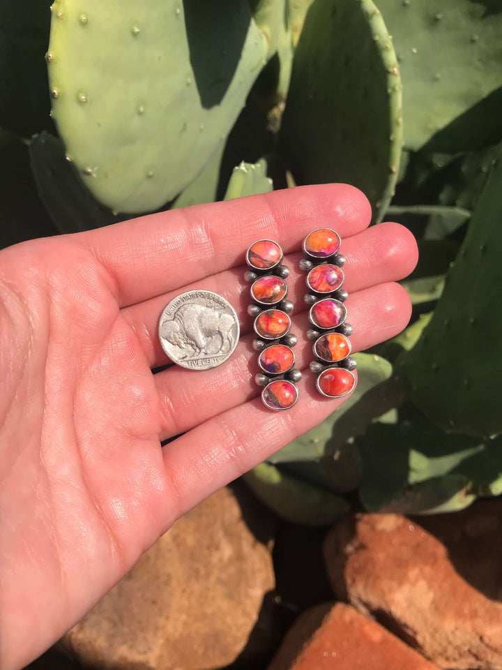 The Ranier Earrings, 5-Earrings-Calli Co., Turquoise and Silver Jewelry, Native American Handmade, Zuni Tribe, Navajo Tribe, Brock Texas