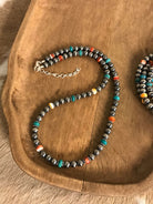 The Mescal Multi Stone Necklace, 20" xx-Necklaces-Calli Co., Turquoise and Silver Jewelry, Native American Handmade, Zuni Tribe, Navajo Tribe, Brock Texas