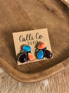 The Tempe Turquoise Cluster Earrings, 7-Earrings-Calli Co., Turquoise and Silver Jewelry, Native American Handmade, Zuni Tribe, Navajo Tribe, Brock Texas