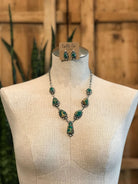 The Quade Turquoise Statement Necklace Set-Necklaces-Calli Co., Turquoise and Silver Jewelry, Native American Handmade, Zuni Tribe, Navajo Tribe, Brock Texas