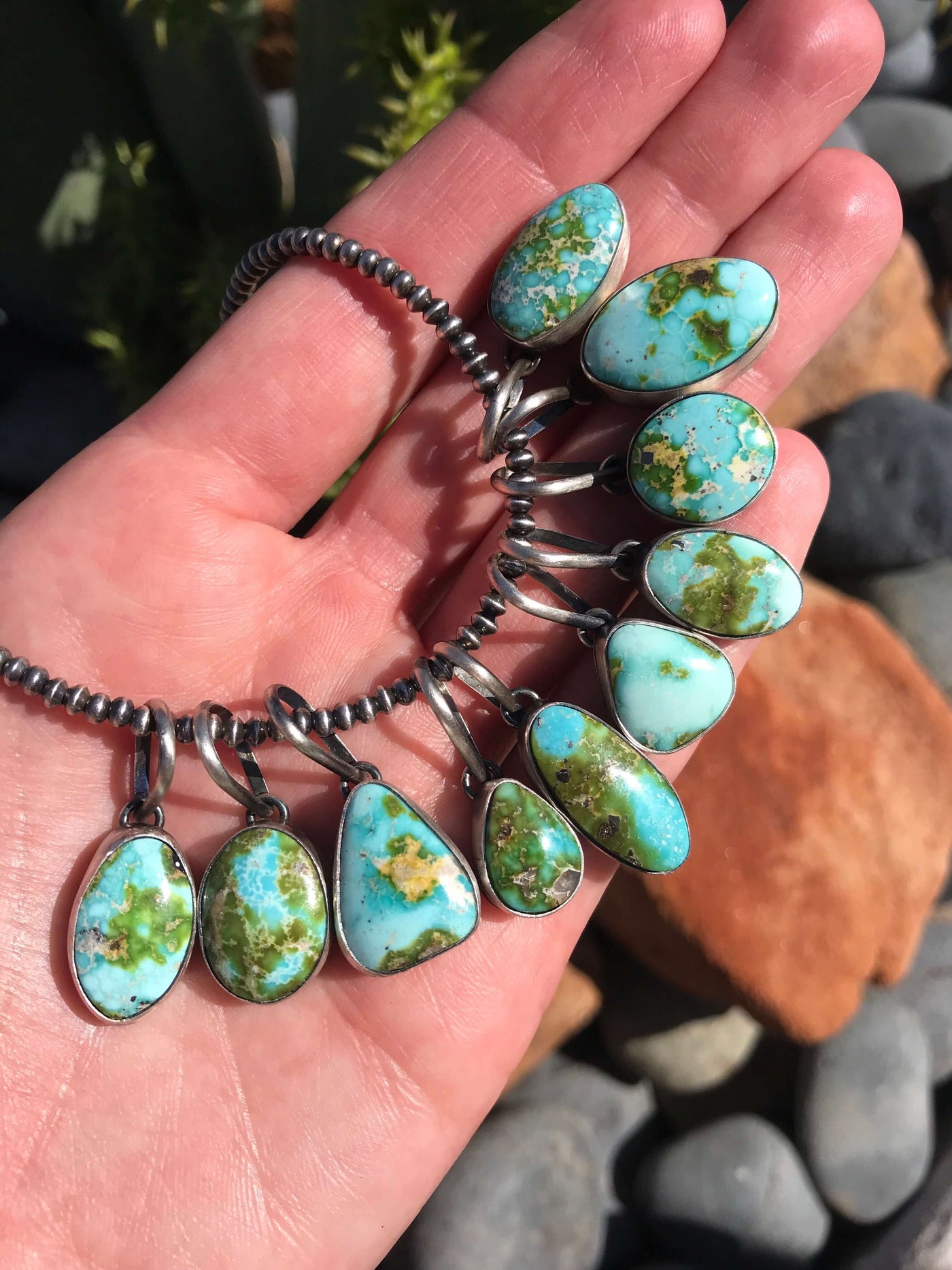 The Balboa Pendants-Pendants-Calli Co., Turquoise and Silver Jewelry, Native American Handmade, Zuni Tribe, Navajo Tribe, Brock Texas