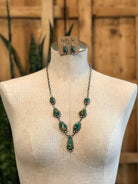 The Quade Turquoise Statement Necklace Set-Necklaces-Calli Co., Turquoise and Silver Jewelry, Native American Handmade, Zuni Tribe, Navajo Tribe, Brock Texas