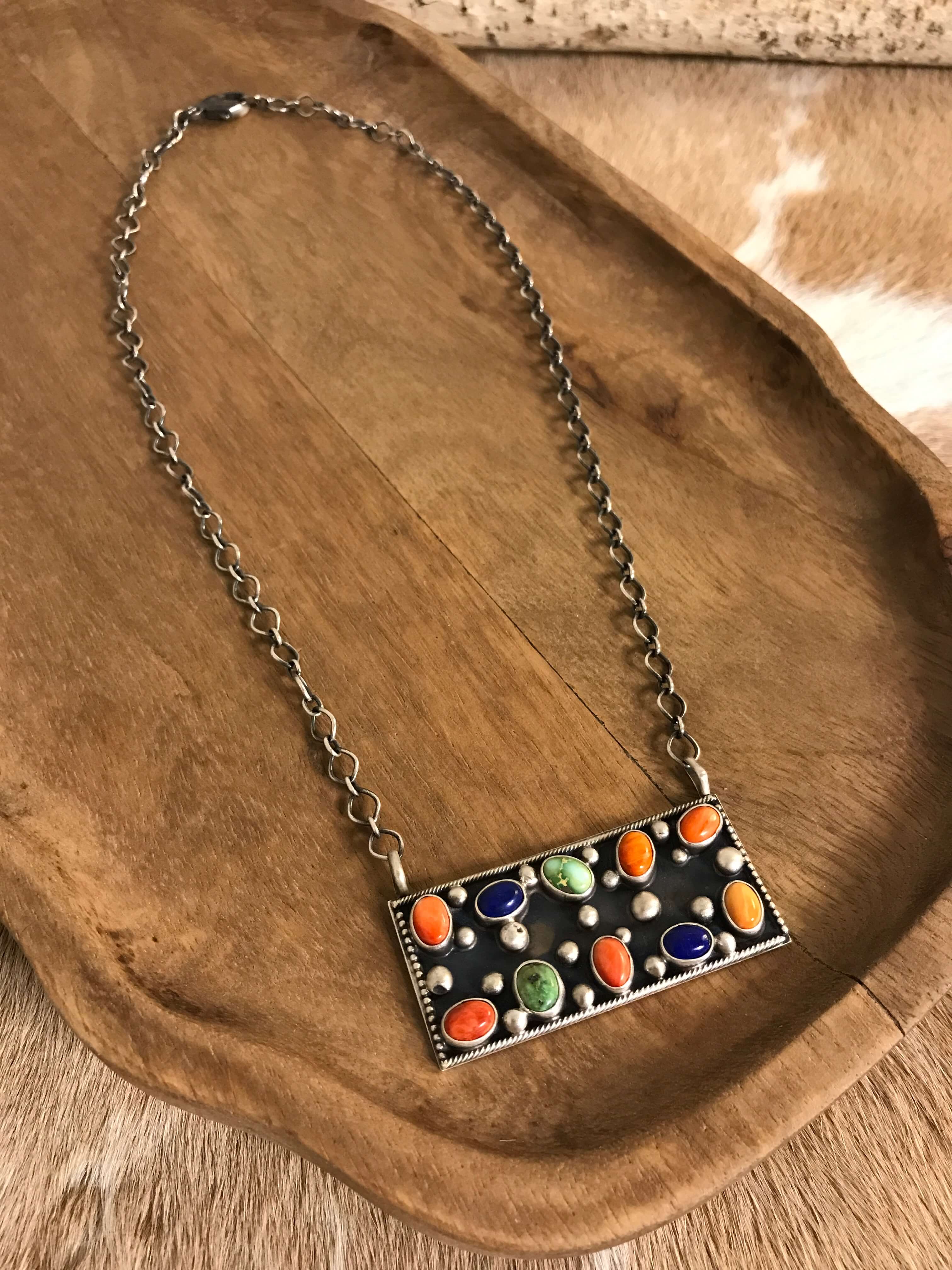The Northern Necklace, 1-Necklaces-Calli Co., Turquoise and Silver Jewelry, Native American Handmade, Zuni Tribe, Navajo Tribe, Brock Texas