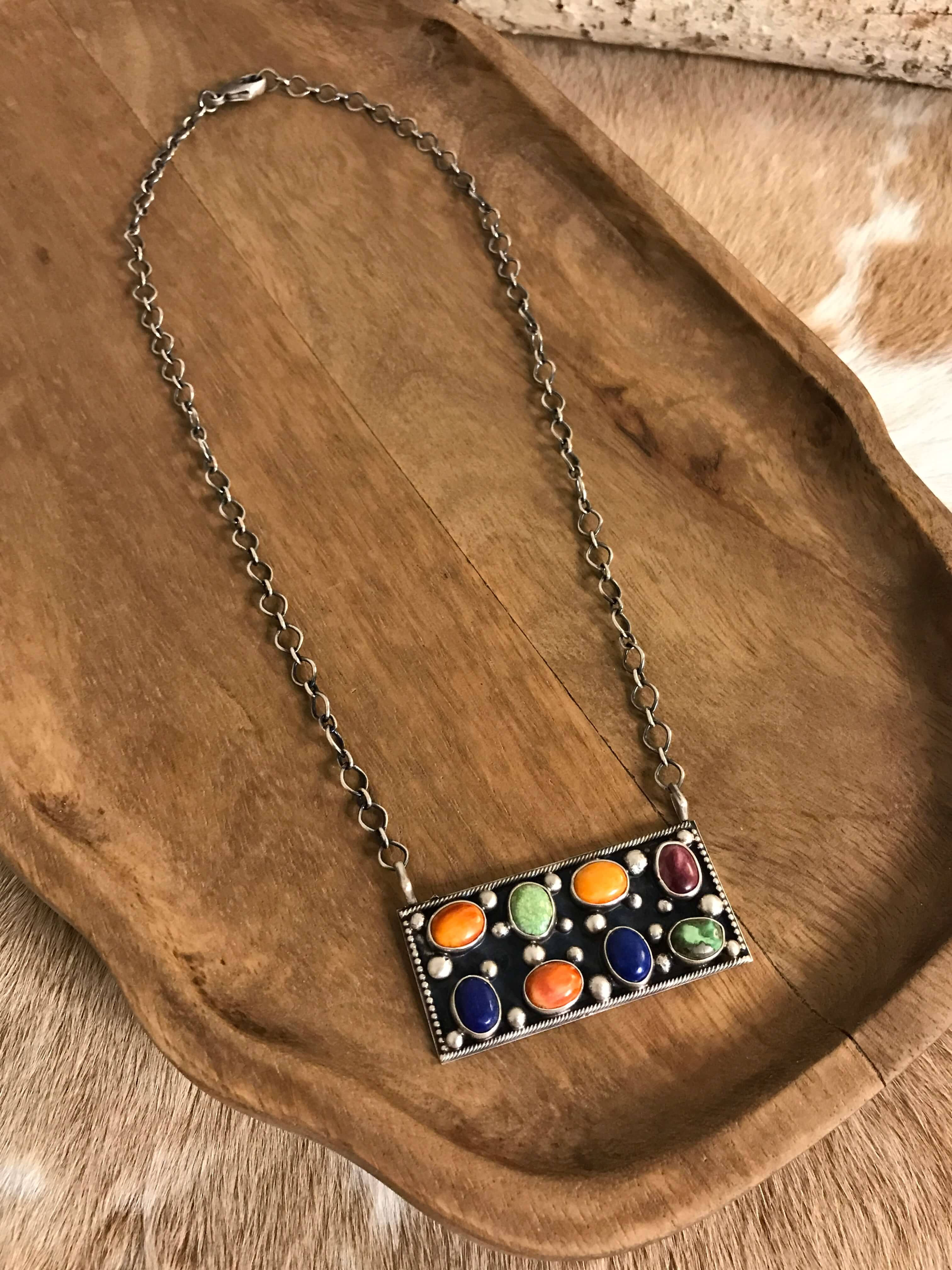 The Northern Necklace, 4-Necklaces-Calli Co., Turquoise and Silver Jewelry, Native American Handmade, Zuni Tribe, Navajo Tribe, Brock Texas