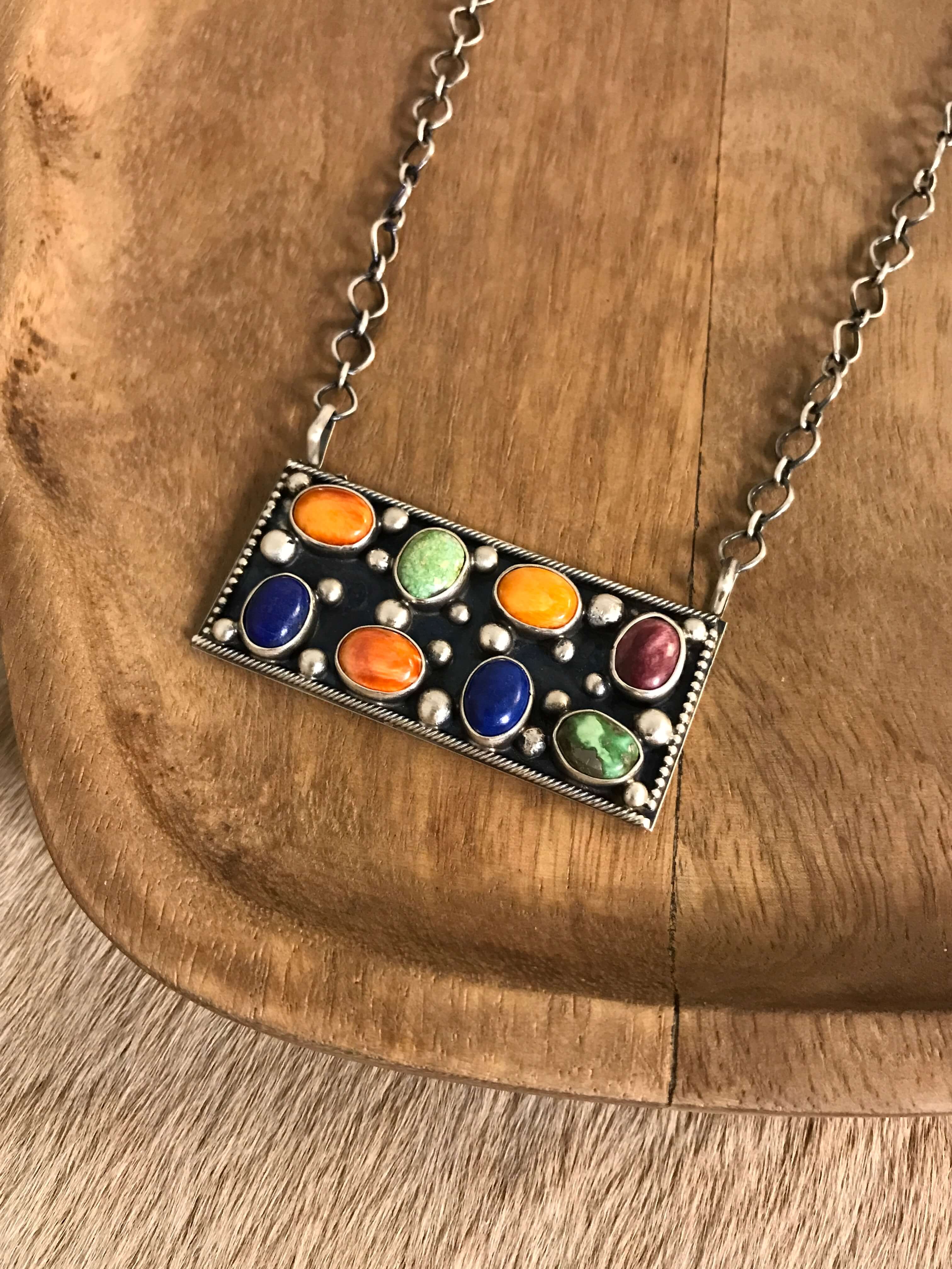 The Northern Necklace, 4-Necklaces-Calli Co., Turquoise and Silver Jewelry, Native American Handmade, Zuni Tribe, Navajo Tribe, Brock Texas