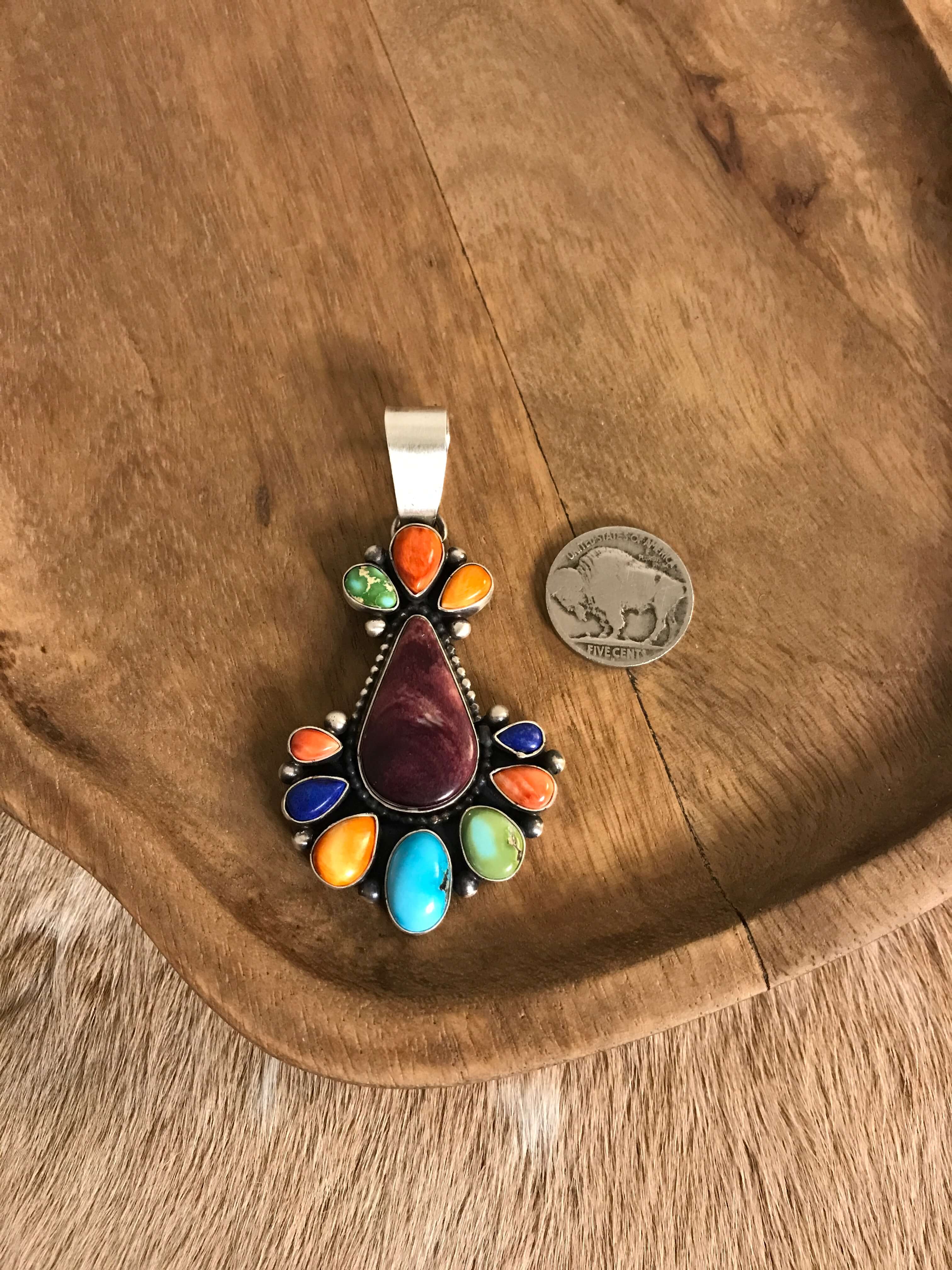 The Hermiston Pendant-Pendants-Calli Co., Turquoise and Silver Jewelry, Native American Handmade, Zuni Tribe, Navajo Tribe, Brock Texas