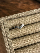 The Inlay Collection Chevron White Buffalo Band-Rings-Calli Co., Turquoise and Silver Jewelry, Native American Handmade, Zuni Tribe, Navajo Tribe, Brock Texas