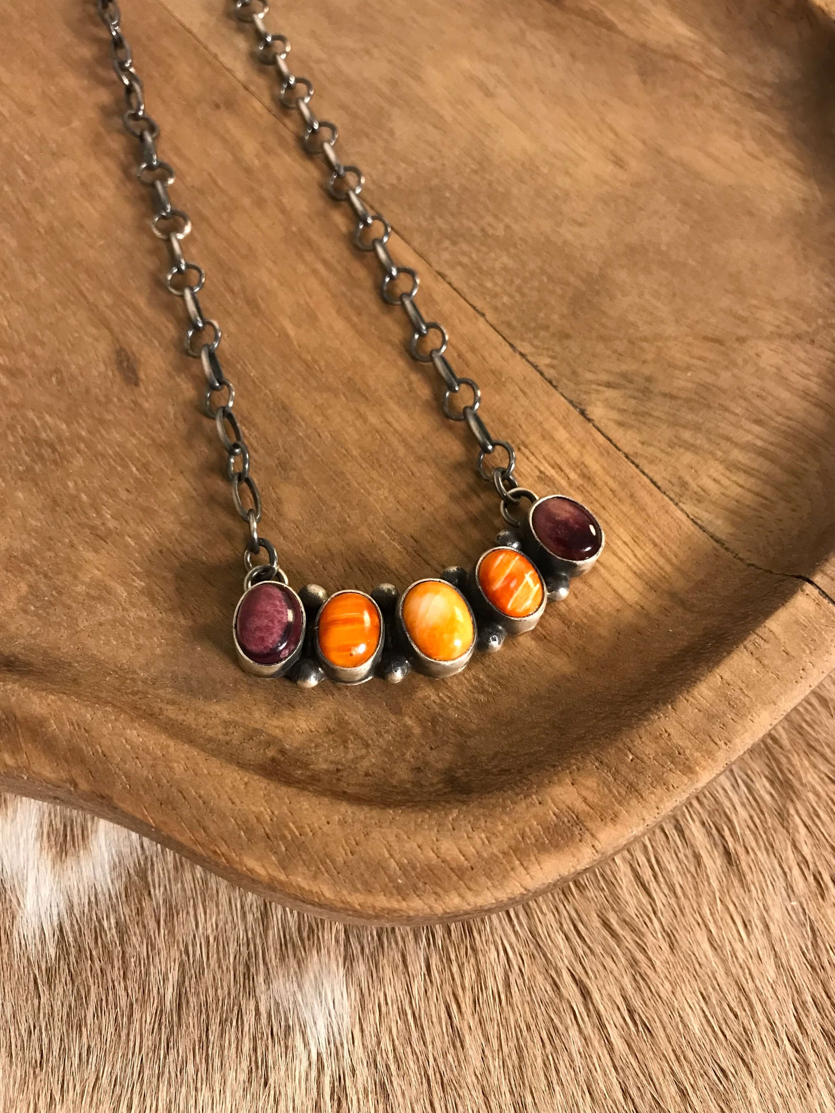The Ginger Necklace-Necklaces-Calli Co., Turquoise and Silver Jewelry, Native American Handmade, Zuni Tribe, Navajo Tribe, Brock Texas