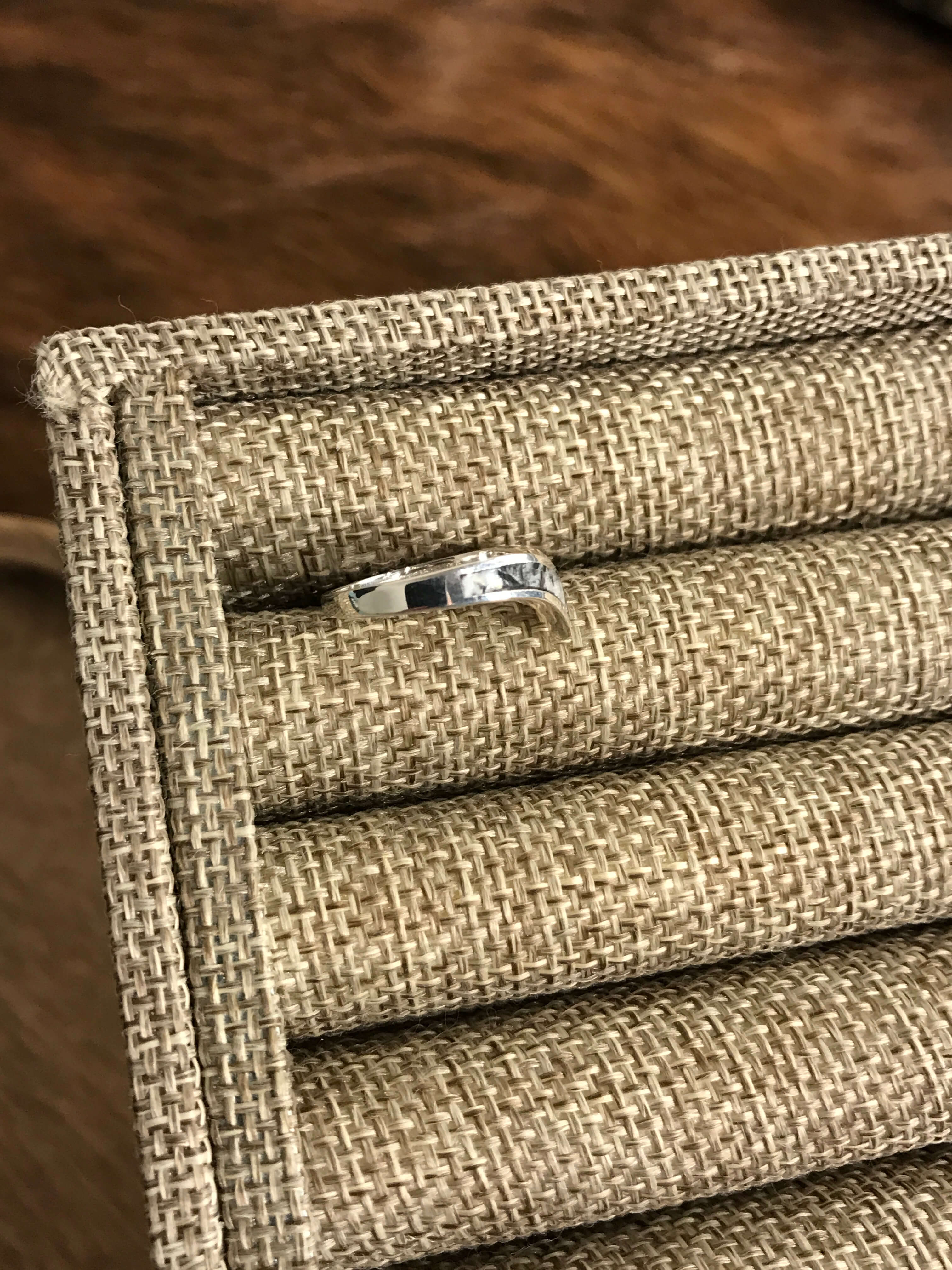 The Inlay Collection Chevron White Buffalo Band-Rings-Calli Co., Turquoise and Silver Jewelry, Native American Handmade, Zuni Tribe, Navajo Tribe, Brock Texas