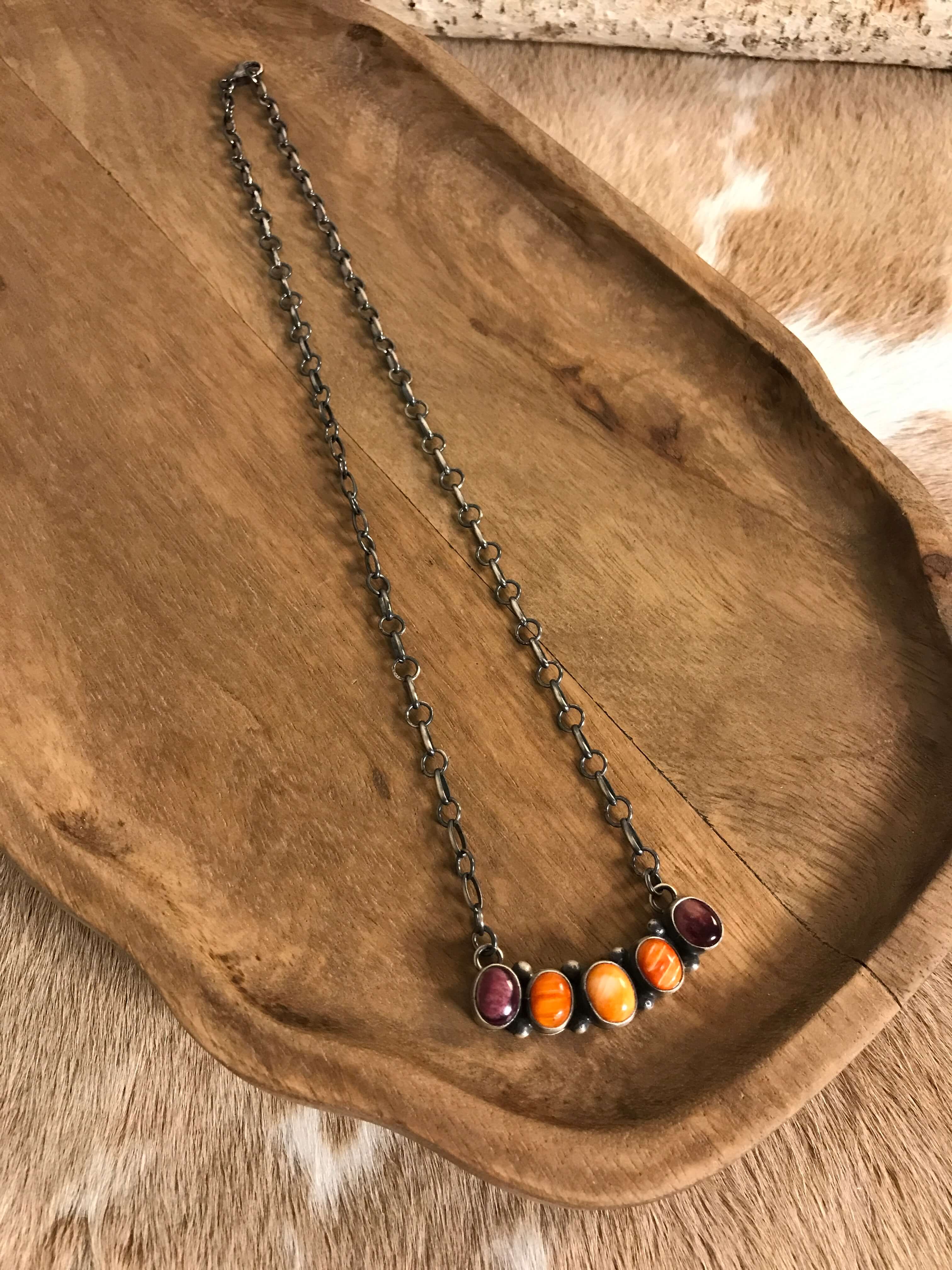 The Ginger Necklace-Necklaces-Calli Co., Turquoise and Silver Jewelry, Native American Handmade, Zuni Tribe, Navajo Tribe, Brock Texas