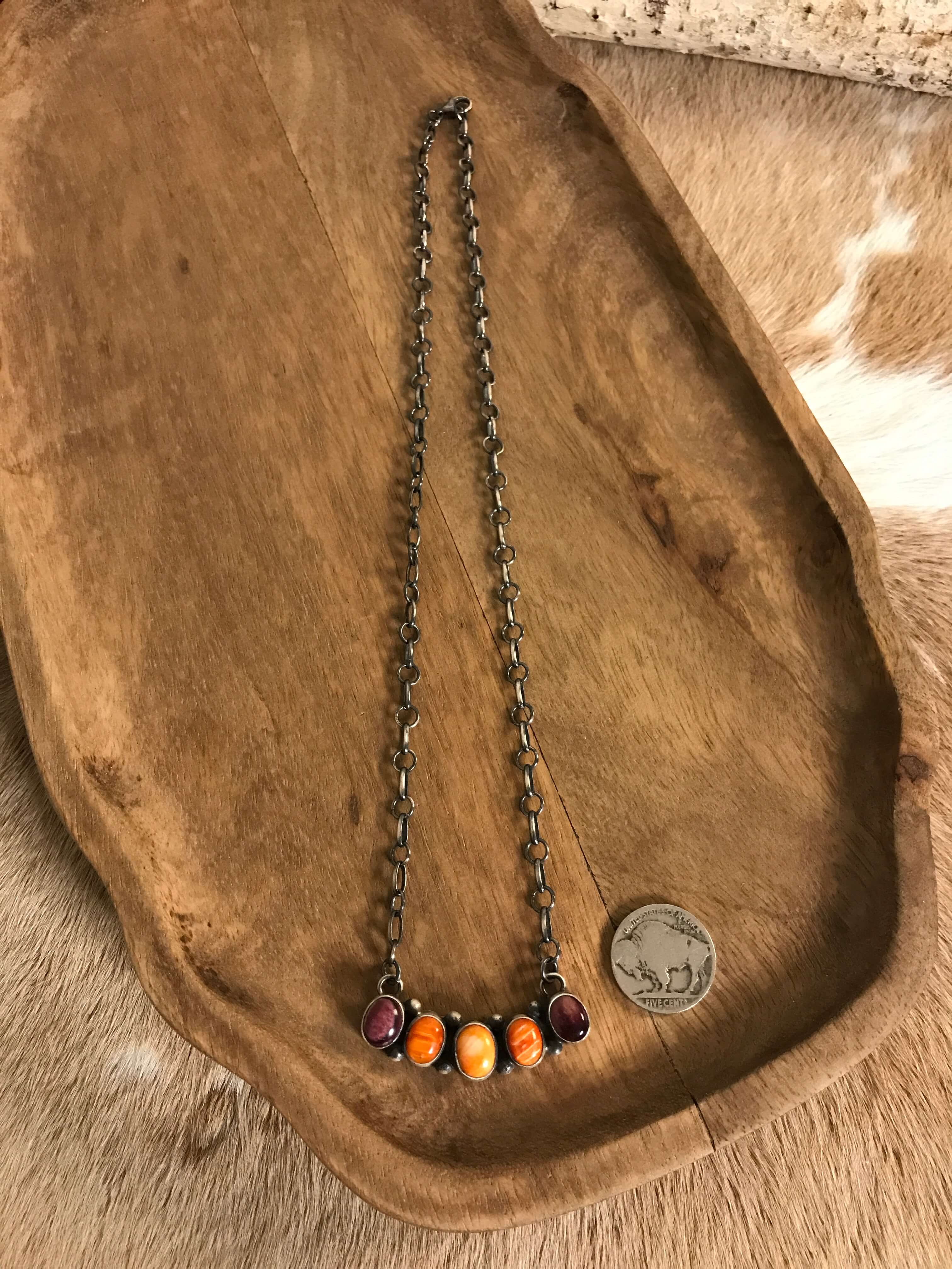 The Ginger Necklace-Necklaces-Calli Co., Turquoise and Silver Jewelry, Native American Handmade, Zuni Tribe, Navajo Tribe, Brock Texas