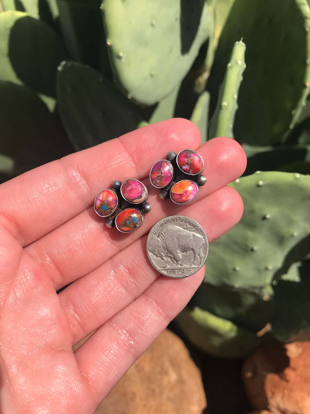 The Acadia Earrings, 10-Earrings-Calli Co., Turquoise and Silver Jewelry, Native American Handmade, Zuni Tribe, Navajo Tribe, Brock Texas