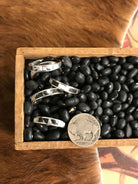 The Inlay Collection Grande White Buffalo Band-Rings-Calli Co., Turquoise and Silver Jewelry, Native American Handmade, Zuni Tribe, Navajo Tribe, Brock Texas