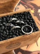 The Inlay Collection Midi White Buffalo Band-Rings-Calli Co., Turquoise and Silver Jewelry, Native American Handmade, Zuni Tribe, Navajo Tribe, Brock Texas