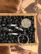 The Inlay Collection Midi White Buffalo Band-Rings-Calli Co., Turquoise and Silver Jewelry, Native American Handmade, Zuni Tribe, Navajo Tribe, Brock Texas