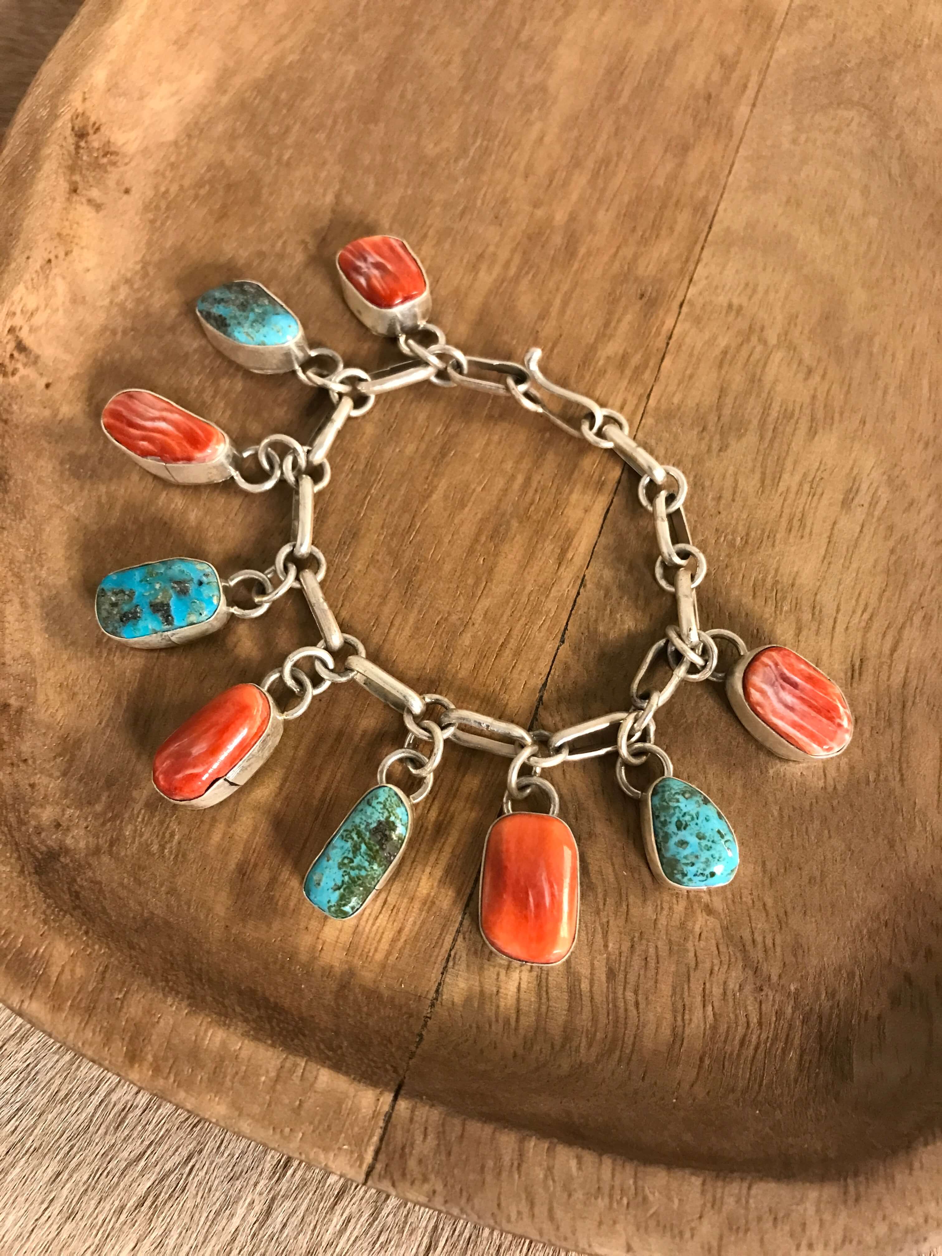 The East Hill Link Bracelet, 2 xx-Bracelets & Cuffs-Calli Co., Turquoise and Silver Jewelry, Native American Handmade, Zuni Tribe, Navajo Tribe, Brock Texas