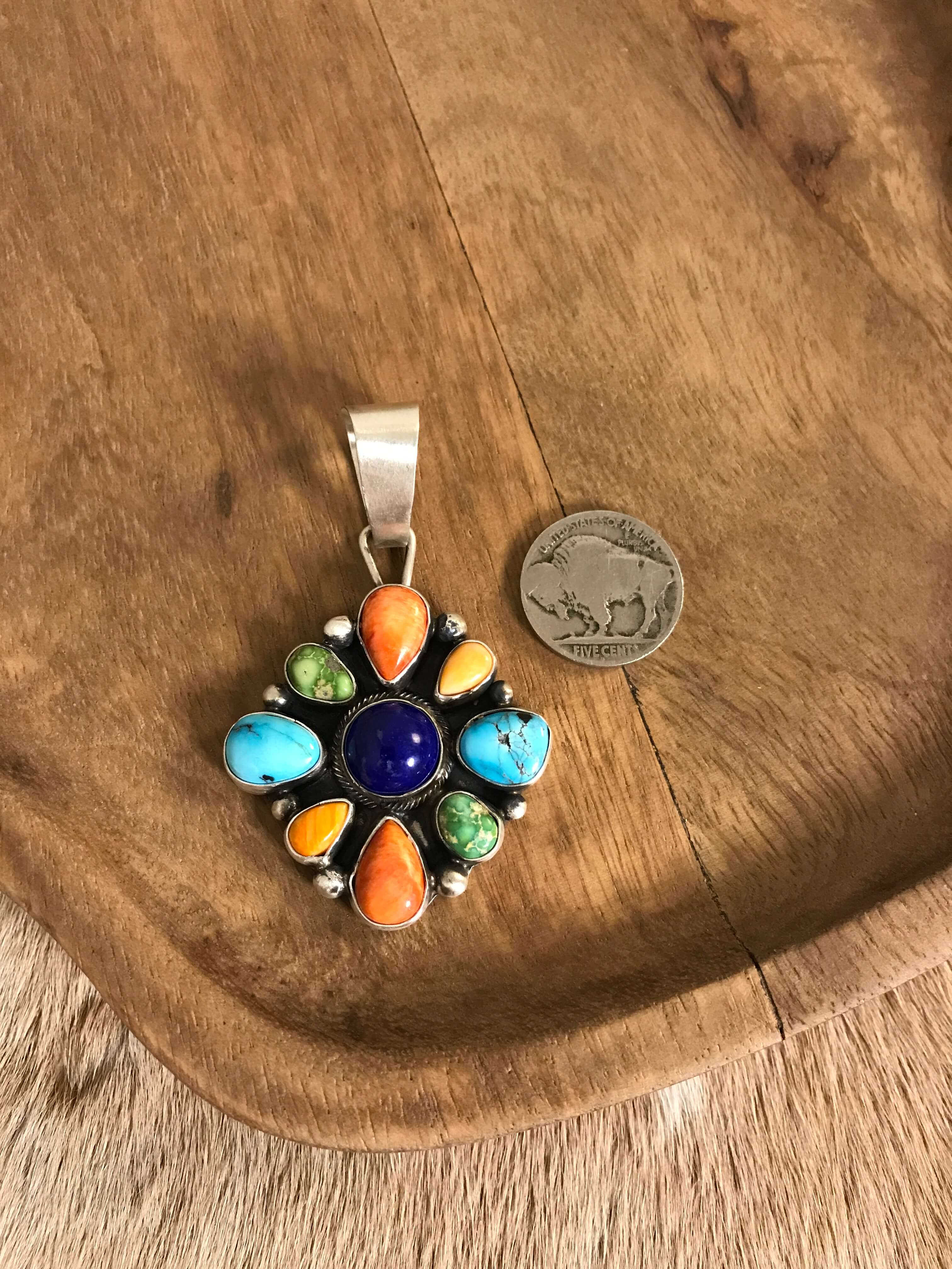 The Apollo Pendant, 2-Pendants-Calli Co., Turquoise and Silver Jewelry, Native American Handmade, Zuni Tribe, Navajo Tribe, Brock Texas