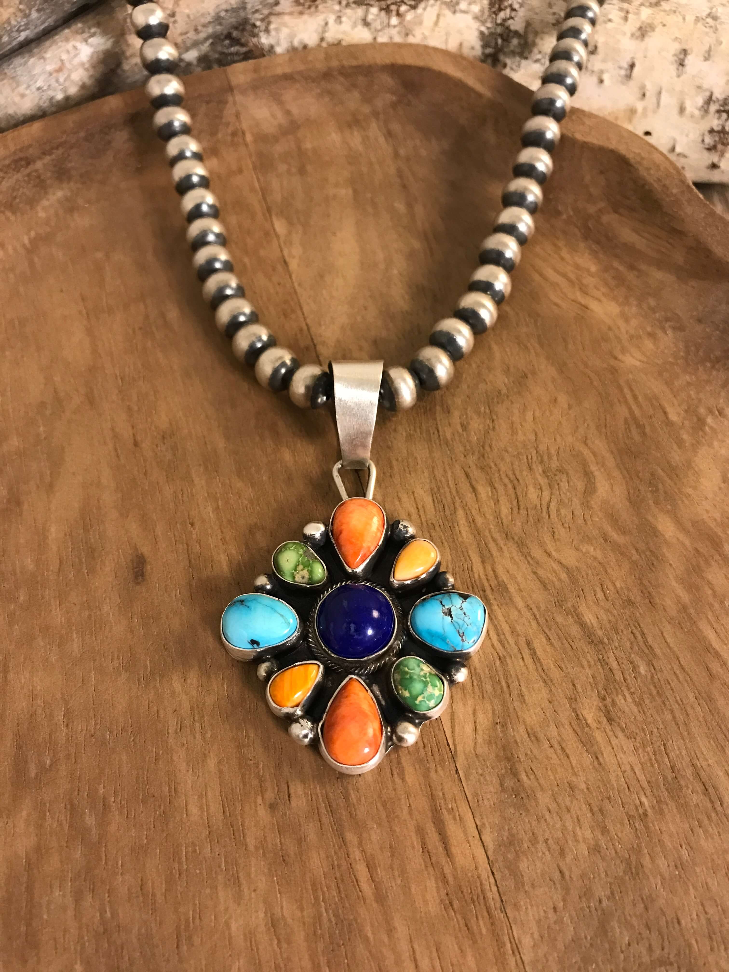 The Apollo Pendant, 2-Pendants-Calli Co., Turquoise and Silver Jewelry, Native American Handmade, Zuni Tribe, Navajo Tribe, Brock Texas