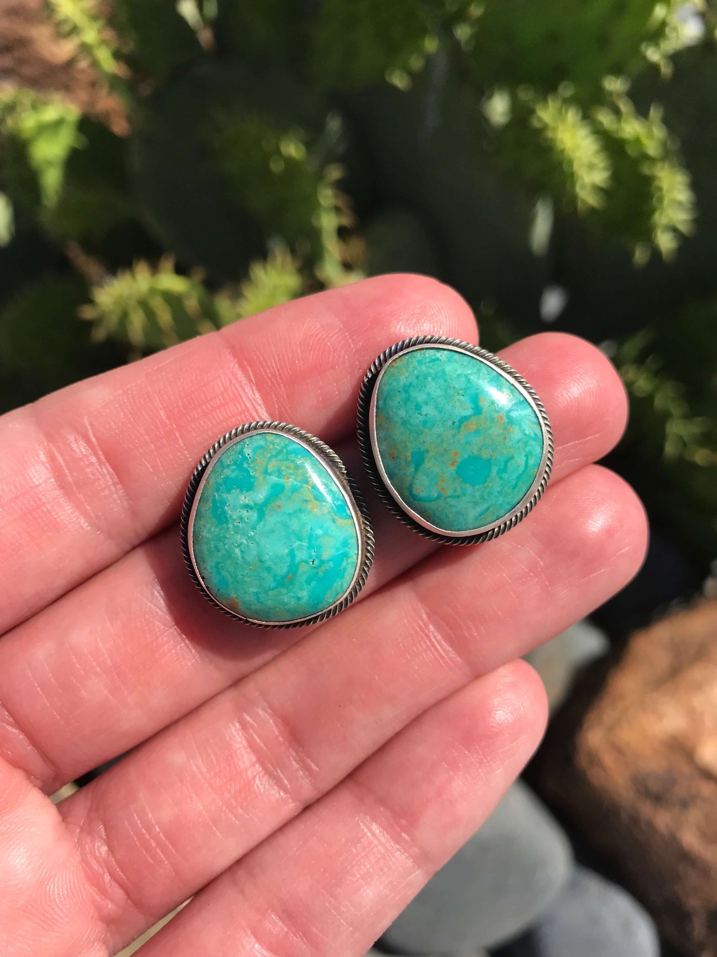 The Turquoise Studs, 40-Earrings-Calli Co., Turquoise and Silver Jewelry, Native American Handmade, Zuni Tribe, Navajo Tribe, Brock Texas