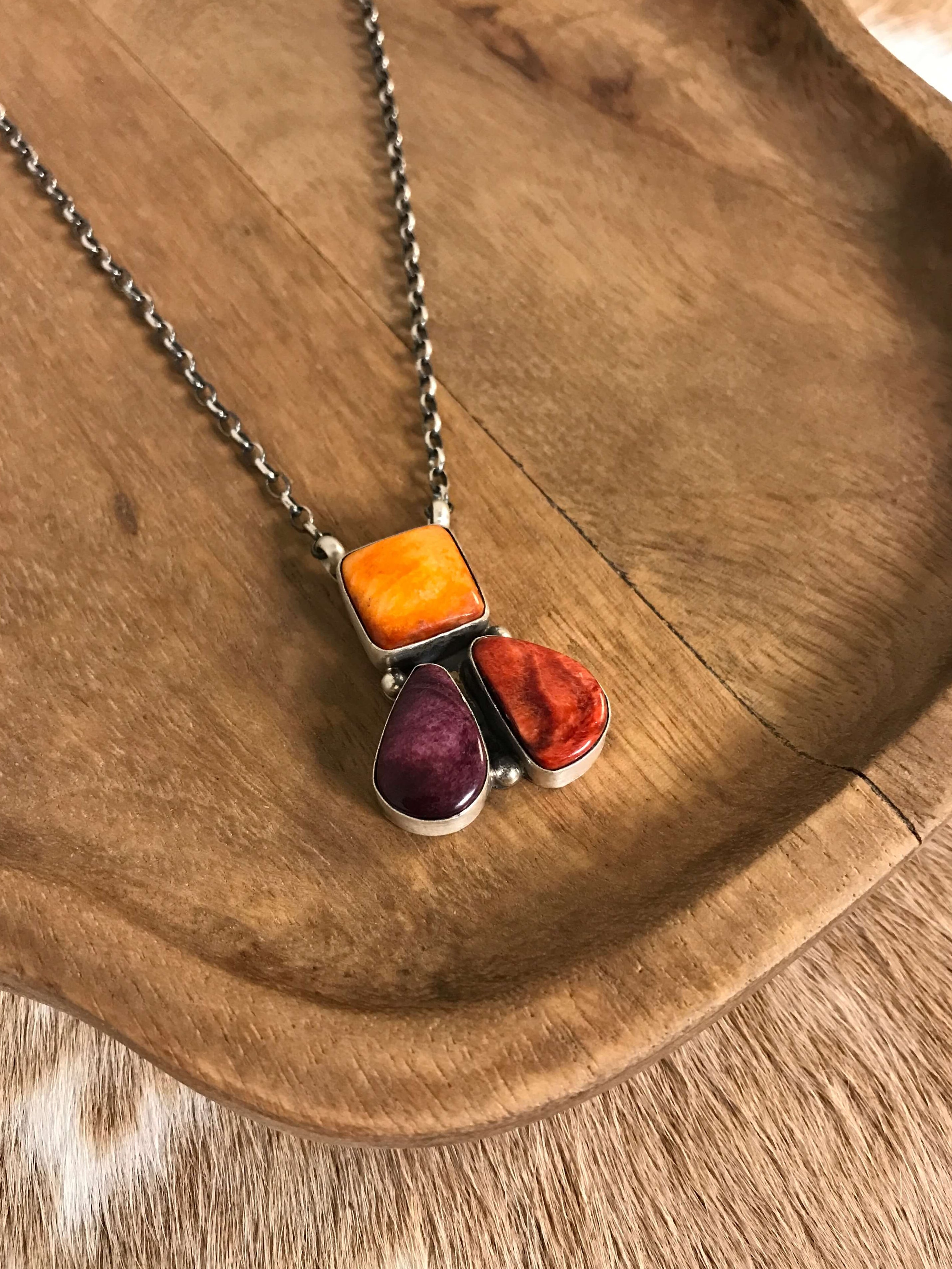 The Tempe Necklace, 2-Necklaces-Calli Co., Turquoise and Silver Jewelry, Native American Handmade, Zuni Tribe, Navajo Tribe, Brock Texas