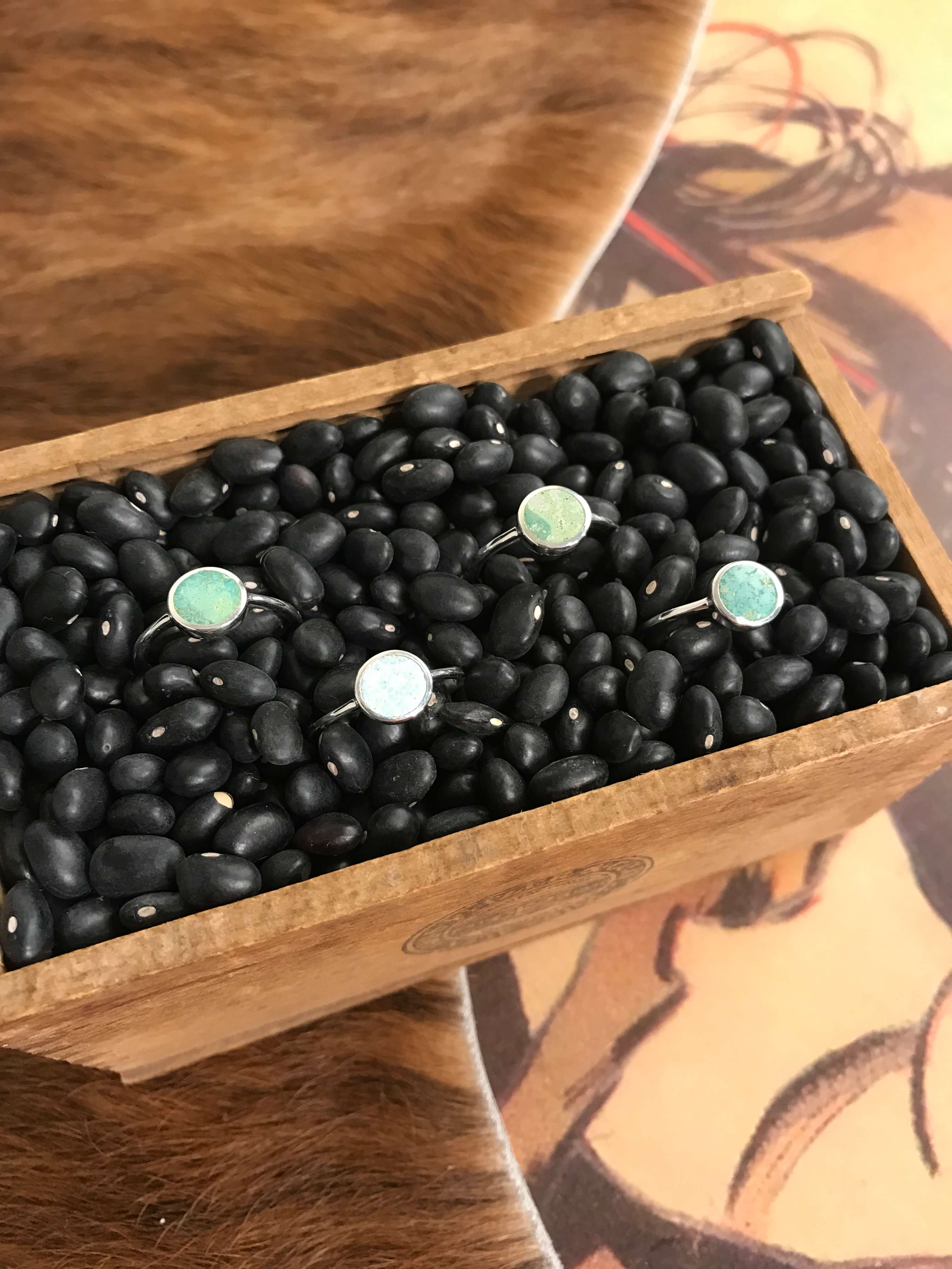 The Inlay Collection Cirque Turquoise Rings-Rings-Calli Co., Turquoise and Silver Jewelry, Native American Handmade, Zuni Tribe, Navajo Tribe, Brock Texas