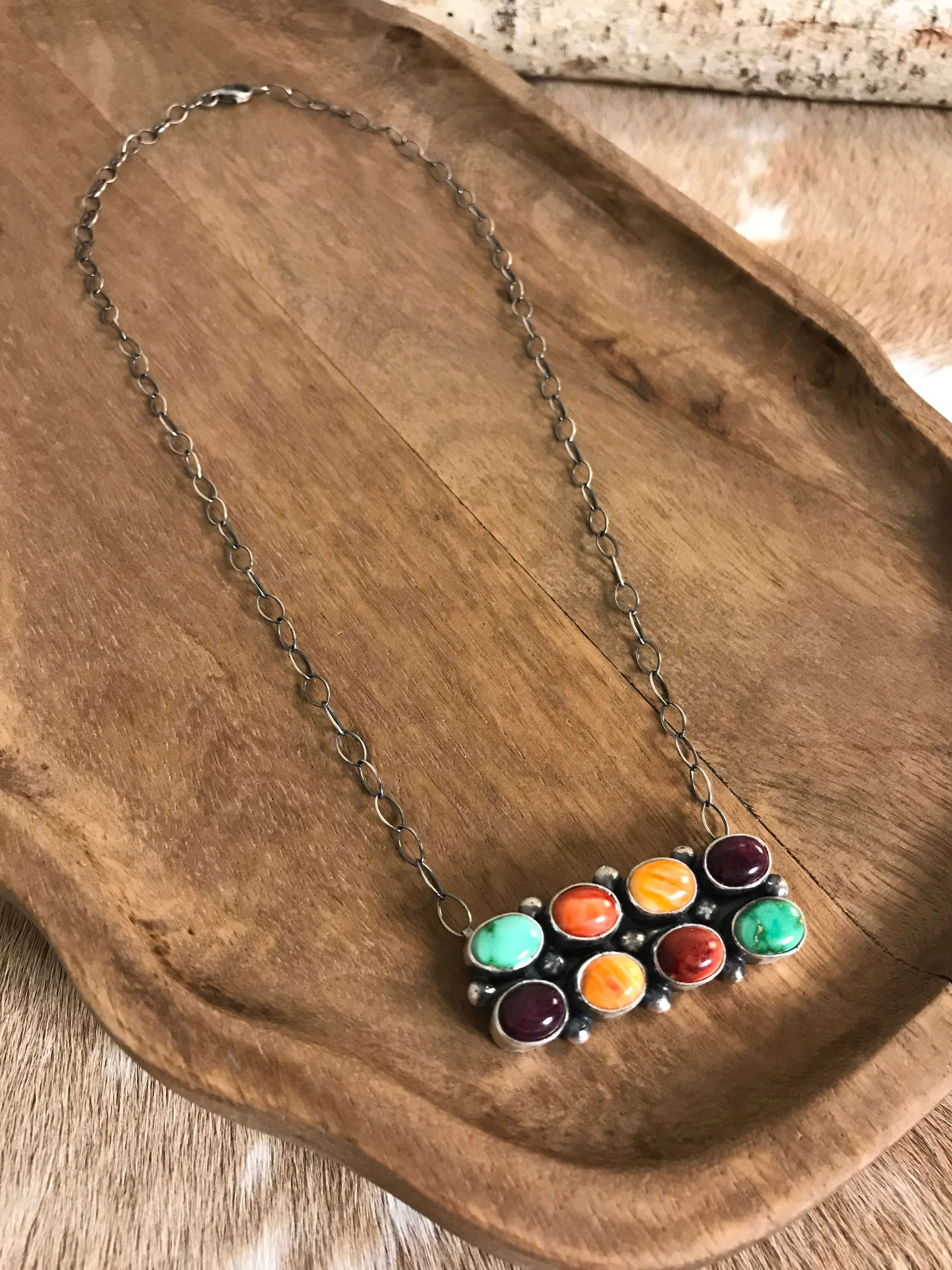 The Wilsons Necklace, 1 xx-Necklaces-Calli Co., Turquoise and Silver Jewelry, Native American Handmade, Zuni Tribe, Navajo Tribe, Brock Texas
