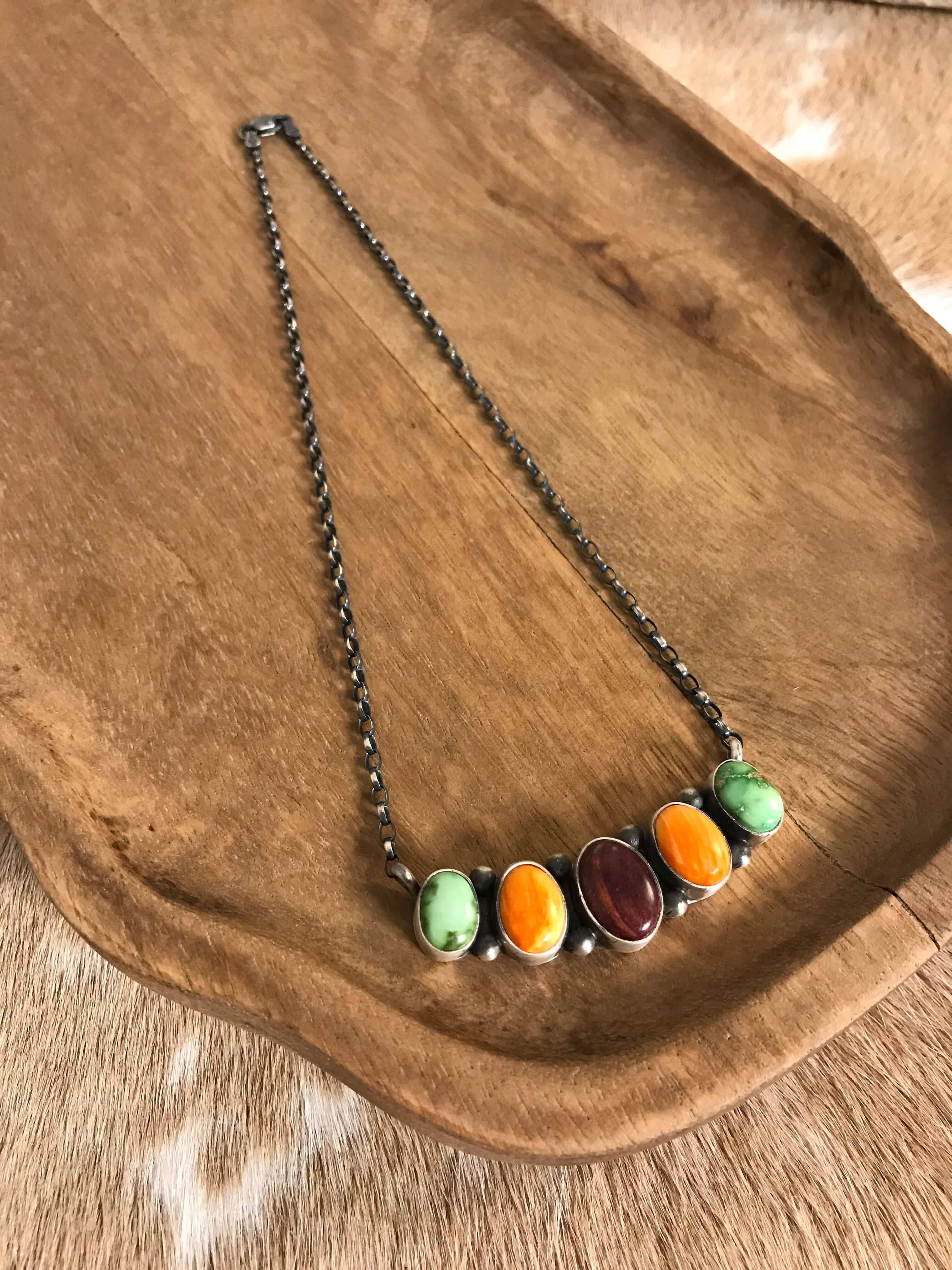 The Riggins Necklace, 2-Necklaces-Calli Co., Turquoise and Silver Jewelry, Native American Handmade, Zuni Tribe, Navajo Tribe, Brock Texas