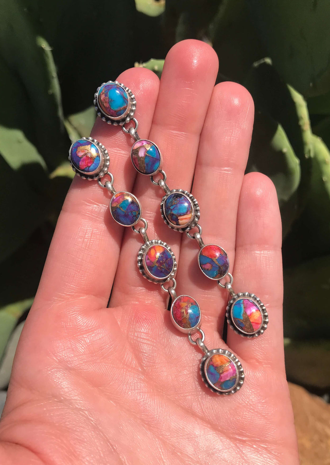 The Sand Hills Earrings, 3-Earrings-Calli Co., Turquoise and Silver Jewelry, Native American Handmade, Zuni Tribe, Navajo Tribe, Brock Texas