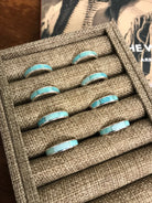 The Inlay Collection Grande Turquoise Bands-Rings-Calli Co., Turquoise and Silver Jewelry, Native American Handmade, Zuni Tribe, Navajo Tribe, Brock Texas