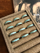 The Inlay Collection Midi Turquoise Band-Rings-Calli Co., Turquoise and Silver Jewelry, Native American Handmade, Zuni Tribe, Navajo Tribe, Brock Texas