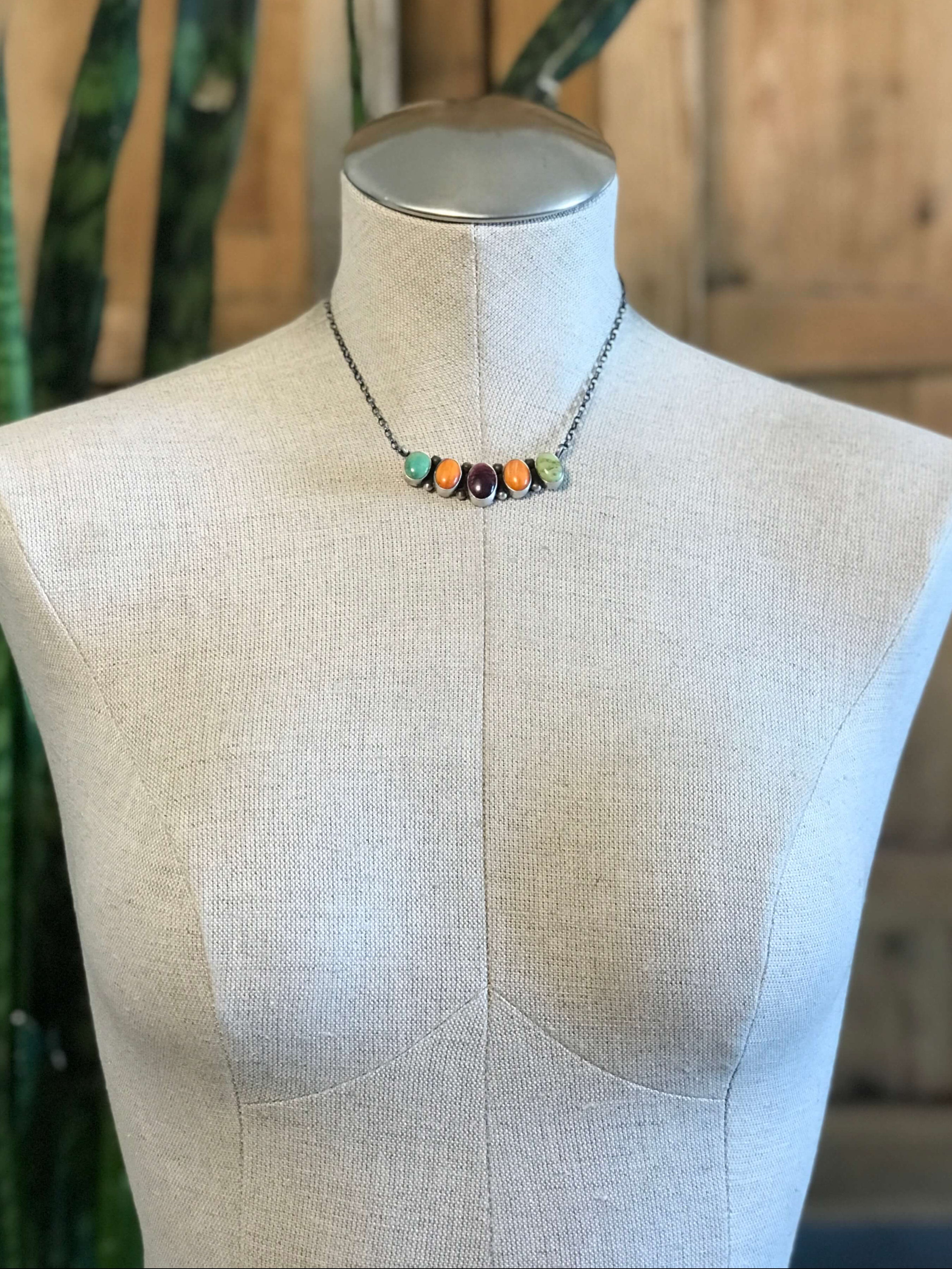 The Riggins Necklace, 1 xx-Necklaces-Calli Co., Turquoise and Silver Jewelry, Native American Handmade, Zuni Tribe, Navajo Tribe, Brock Texas