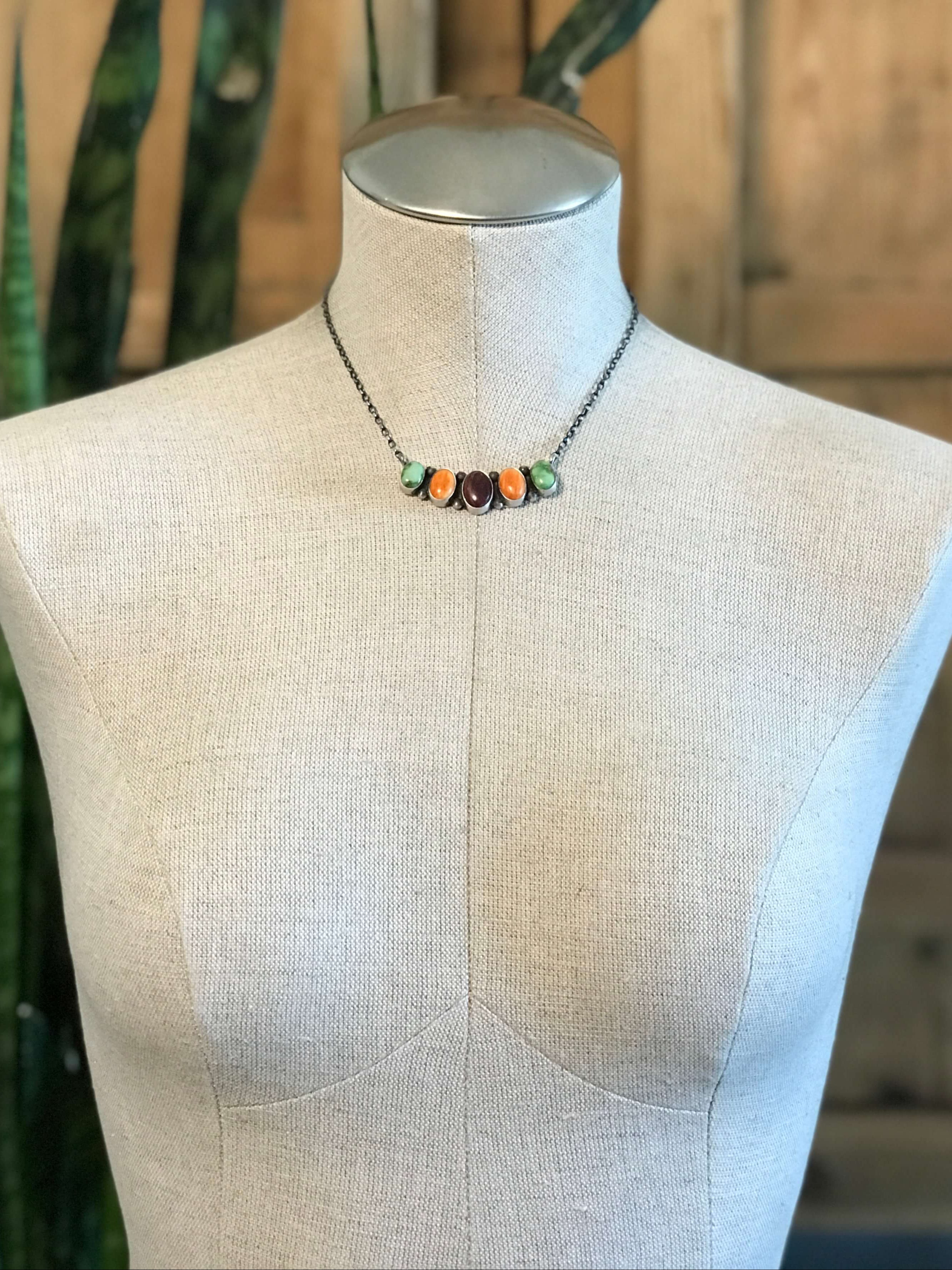 The Riggins Necklace, 2-Necklaces-Calli Co., Turquoise and Silver Jewelry, Native American Handmade, Zuni Tribe, Navajo Tribe, Brock Texas