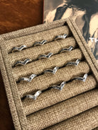 The Inlay Collection Chevron White Buffalo Band-Rings-Calli Co., Turquoise and Silver Jewelry, Native American Handmade, Zuni Tribe, Navajo Tribe, Brock Texas