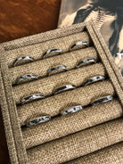 The Inlay Collection Midi White Buffalo Band-Rings-Calli Co., Turquoise and Silver Jewelry, Native American Handmade, Zuni Tribe, Navajo Tribe, Brock Texas