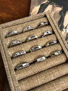 The Inlay Collection Grande White Buffalo Band-Rings-Calli Co., Turquoise and Silver Jewelry, Native American Handmade, Zuni Tribe, Navajo Tribe, Brock Texas