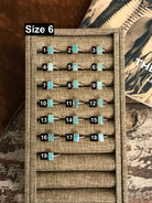 The Inlay Collection Tower Ring in Turquoise-Rings-Calli Co., Turquoise and Silver Jewelry, Native American Handmade, Zuni Tribe, Navajo Tribe, Brock Texas