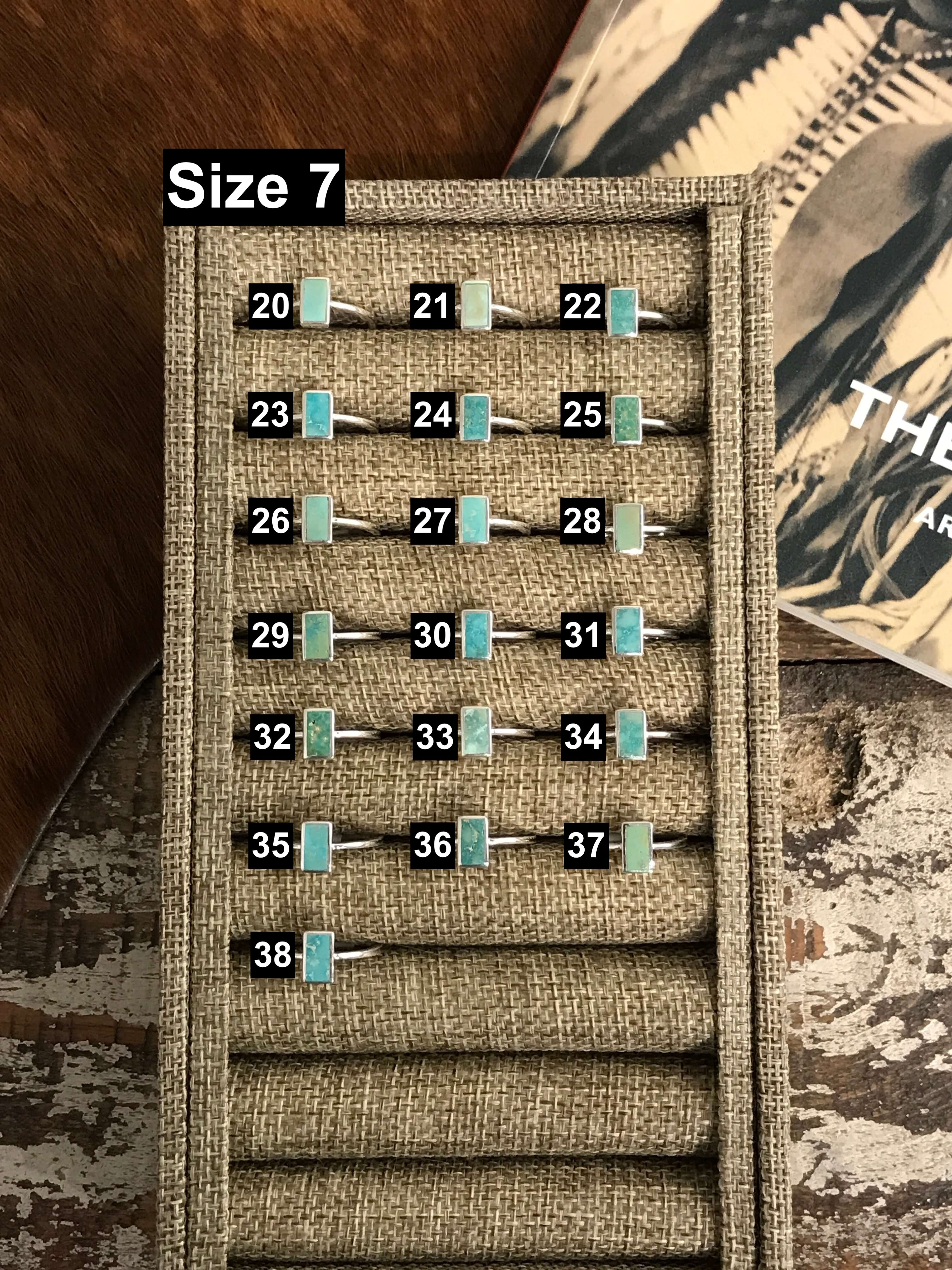 The Inlay Collection Tower Ring in Turquoise-Rings-Calli Co., Turquoise and Silver Jewelry, Native American Handmade, Zuni Tribe, Navajo Tribe, Brock Texas