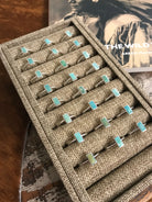 The Inlay Collection Tower Ring in Turquoise-Rings-Calli Co., Turquoise and Silver Jewelry, Native American Handmade, Zuni Tribe, Navajo Tribe, Brock Texas