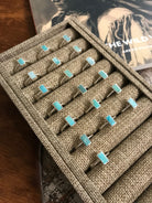 The Inlay Collection Tower Ring in Turquoise-Rings-Calli Co., Turquoise and Silver Jewelry, Native American Handmade, Zuni Tribe, Navajo Tribe, Brock Texas